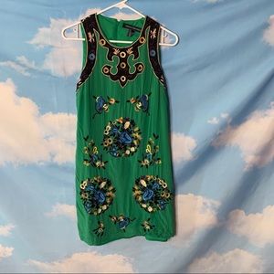 French Connection-Green Floral Embroidered Dress 4